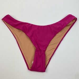 NWT J. Crew | Curved Waist Cheeky Bikini Bottom Hot Pink / Fuschia M